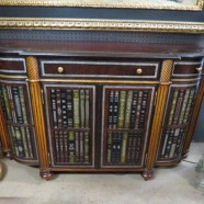 Vintage Antique Maitland Smith Credenza with Faux Books – $2200