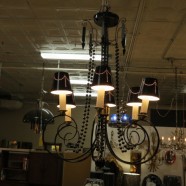 Vintage Crystal and Brass Table Lamp and Shade – $200