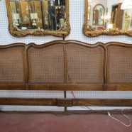SALE!  Vintage Antique French Style Solid Walnut King Sized Headboard – $100