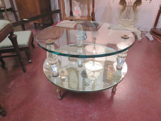 Vintage Hollywood Glam Round Mirrored Small Coffee Table – $225 Vintage Hollywood Glam Round Mirrored Small Coffee Table – $225