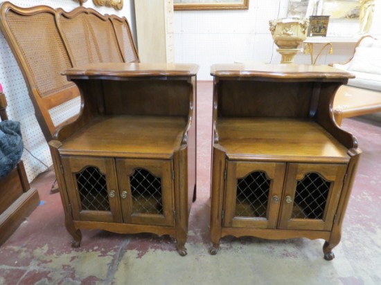 SALE! Vintage Antique French Style Pair of Solid Walnut Nightstands – $250 for the pair SALE! Vintage Antique French Style Pair of Solid Walnut Nightstands – $250 for the pair