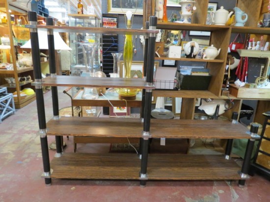 Vintage Mid Century Modern Faux Walnut Shelf Unit – $165 Vintage Mid Century Modern Faux Walnut Shelf Unit – $165