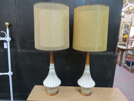Vintage Mid Century Modern Pair of Ceramic Lamps with Double Shades – $350 for the pair Vintage Mid Century Modern Pair of Ceramic Lamps with Double Shades – $350 for the pair